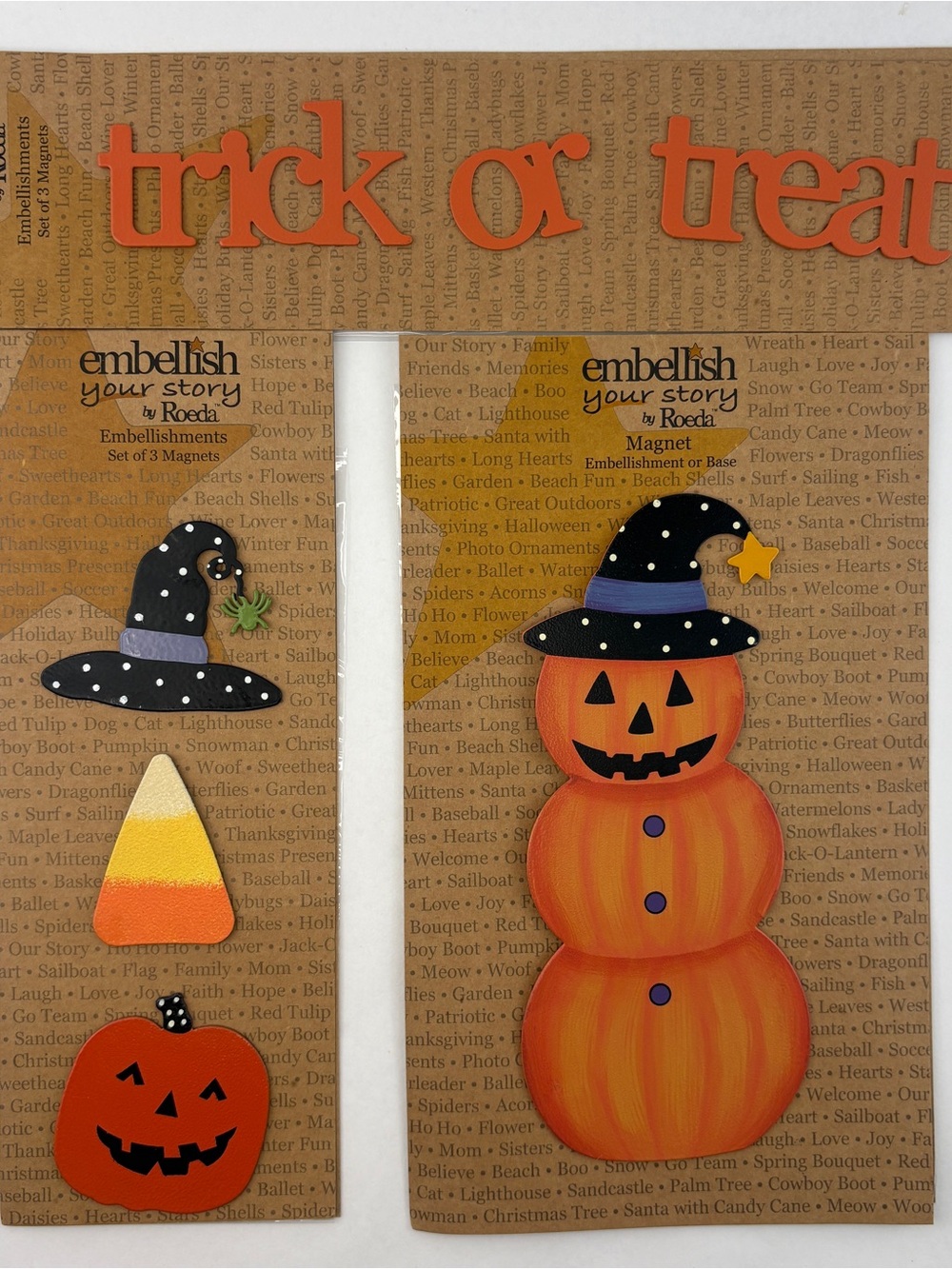 Roeda Embellish Your Story Halloween Magnets Trick Or Treat Jack-o-lantern Candy
